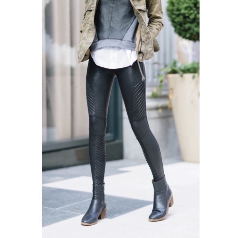 Spanx Faux Leather Moto Leggings